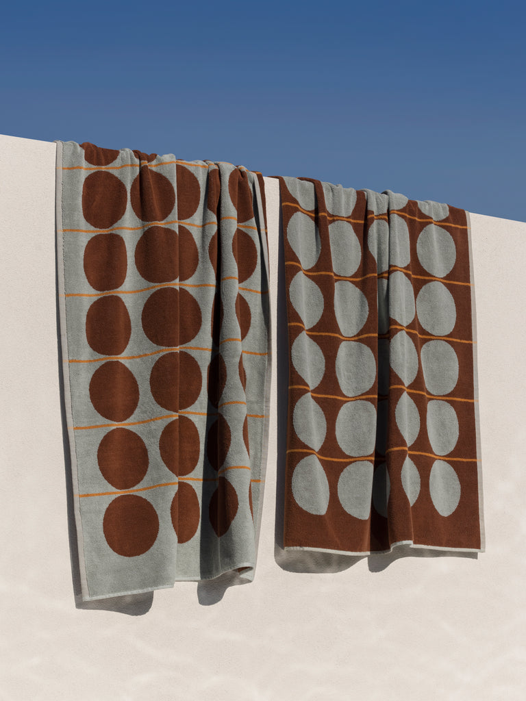 Abacus Beach Towel - Mist & Paprika