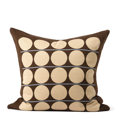 Abacus Cushion Cover - Chocolate & Wheat