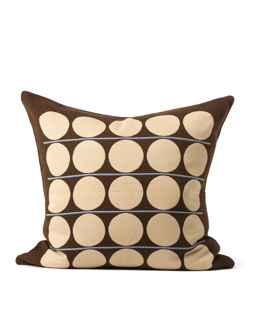 Abacus Cushion Cover - Chocolate & Wheat