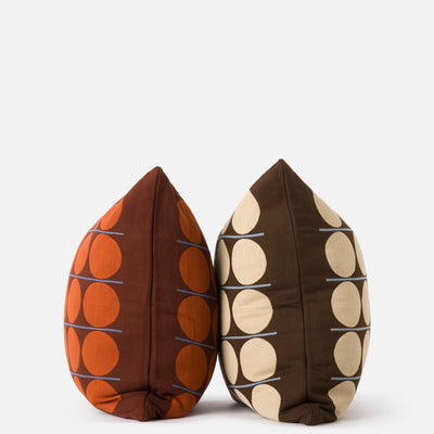 Abacus Cushion Cover - Chocolate & Wheat