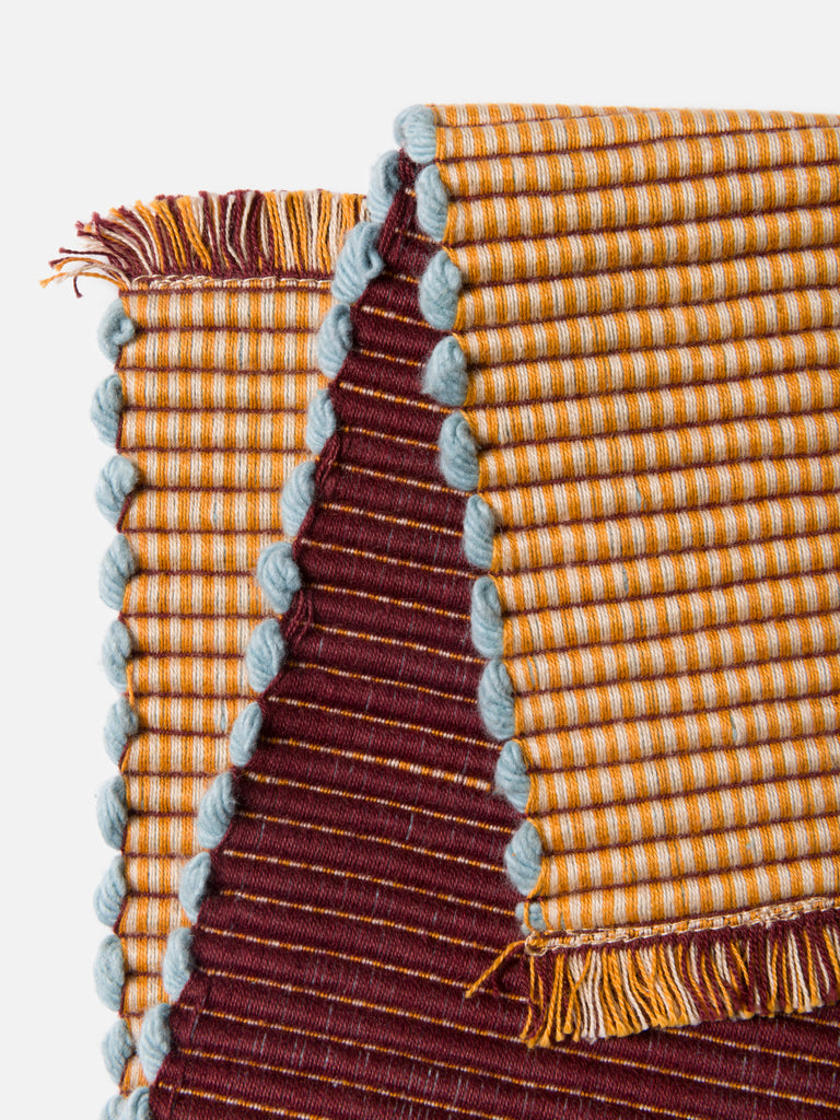 Albers Striped Placemat - Saffron & Merlot