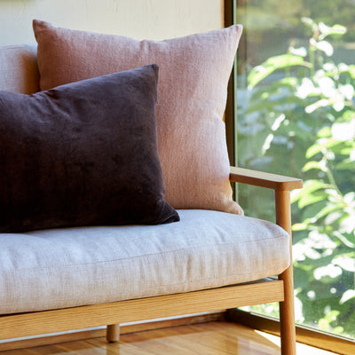 Cotton Velvet Cushion Cover - Henna