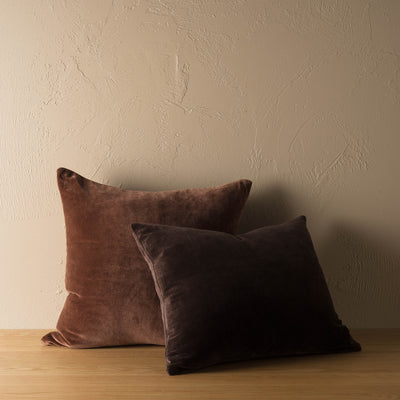 Cotton Velvet Cushion Cover - Henna