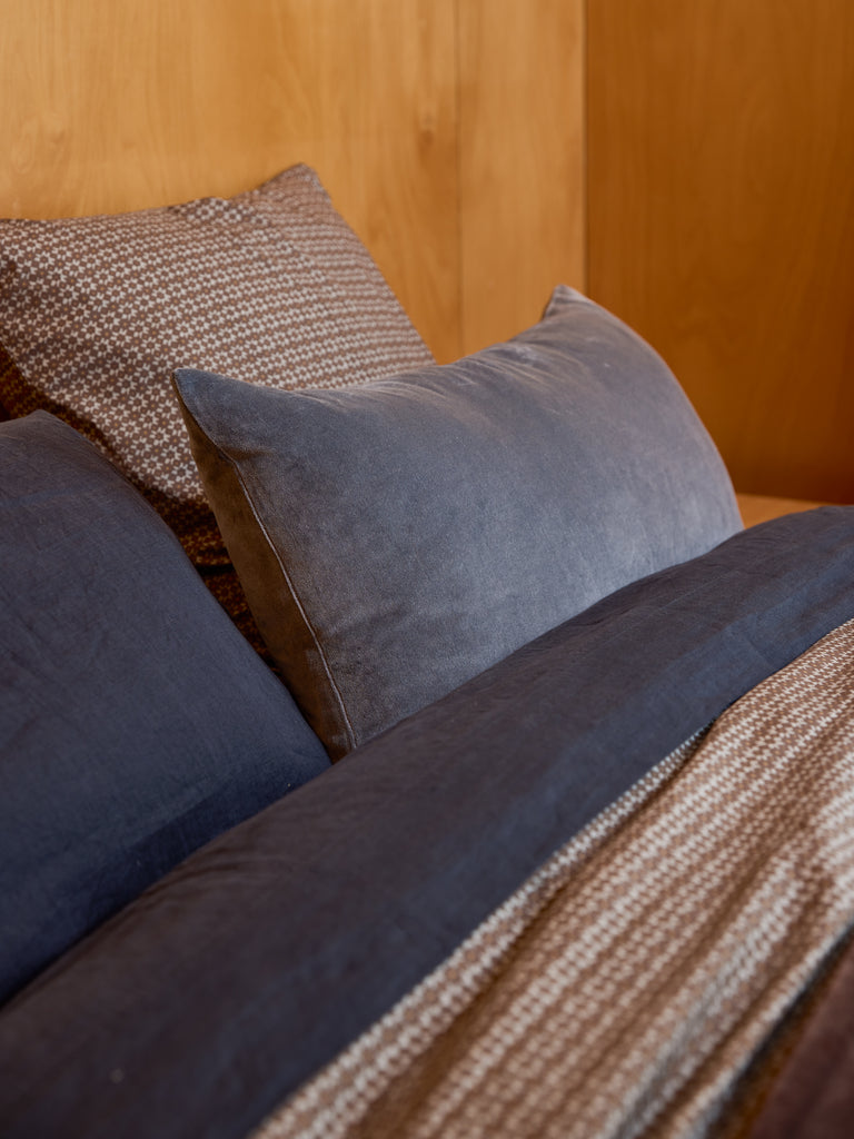 Cotton Velvet Lumbar Cushion - Cod