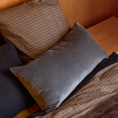 Cotton Velvet Lumbar Cushion - Cod