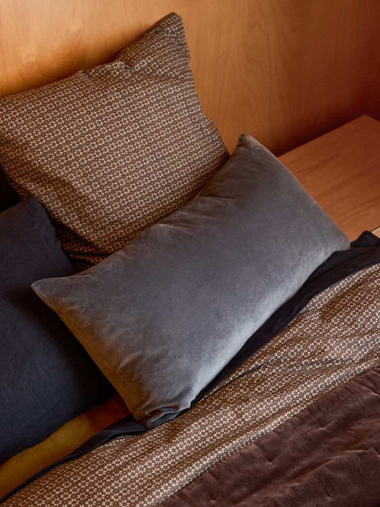 Cotton Velvet Lumbar Cushion - Cod