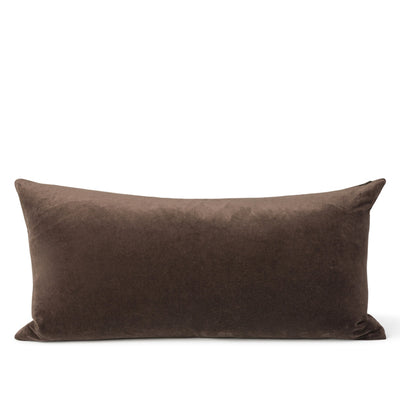 Cotton Velvet Lumbar Cushion - Henna