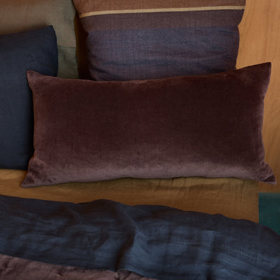 Cotton Velvet Lumbar Cushion - Hennav