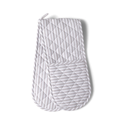 Double Oven Glove - Grey Classic Stripe