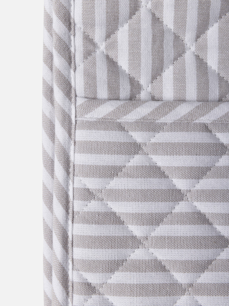 Double Oven Glove - Grey Classic Stripe
