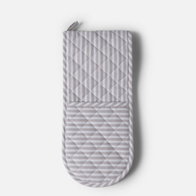 Double Oven Glove - Grey Classic Stripe