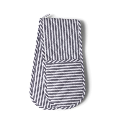 Double Oven Glove - Navy Classic Stripe