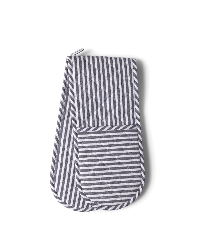 Double Oven Glove - Navy Classic Stripe