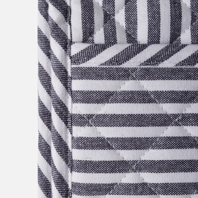 Double Oven Glove - Navy Classic Stripe