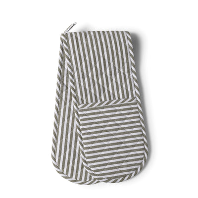 Double Oven Glove - Olive Classic Stripe