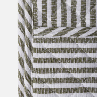 Double Oven Glove - Olive Classic Stripe