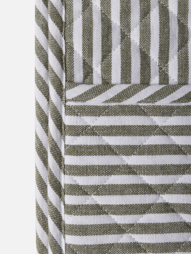 Double Oven Glove - Olive Classic Stripe