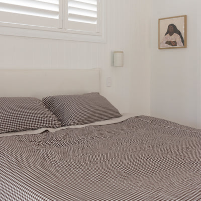 Pillowcase Pair - Cocoa Gingham