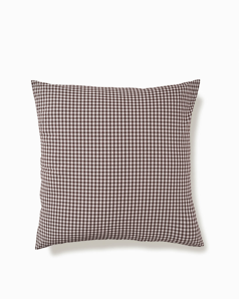 Euro Pillowcase - Cocoa Gingham