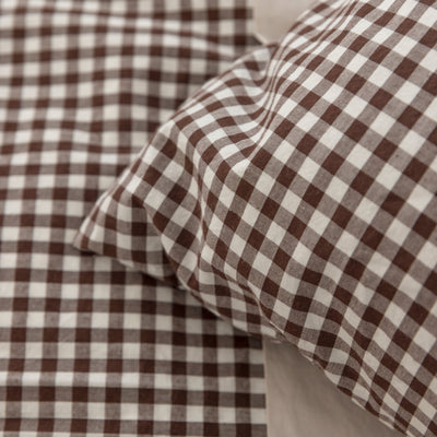 Euro Pillowcase - Cocoa Gingham