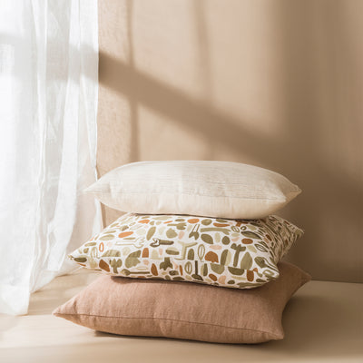 Heavy Linen Jute Cushion Cover - Quinoa