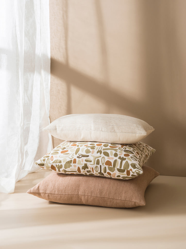 Heavy Linen Jute Cushion Cover - Quinoa