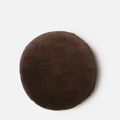 Cotton Velvet Round Cushion Cover - Henna