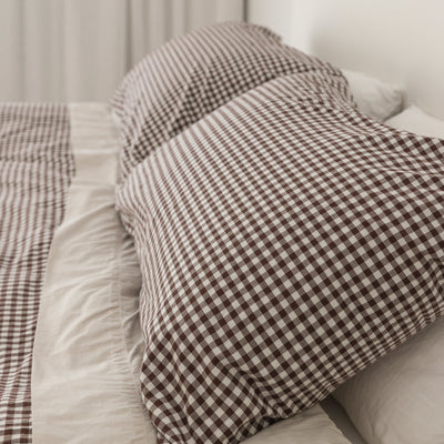 Pillowcase Pair - Cocoa Gingham