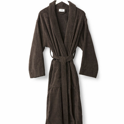 Unisex Velour Cotton Robe - Cocoa
