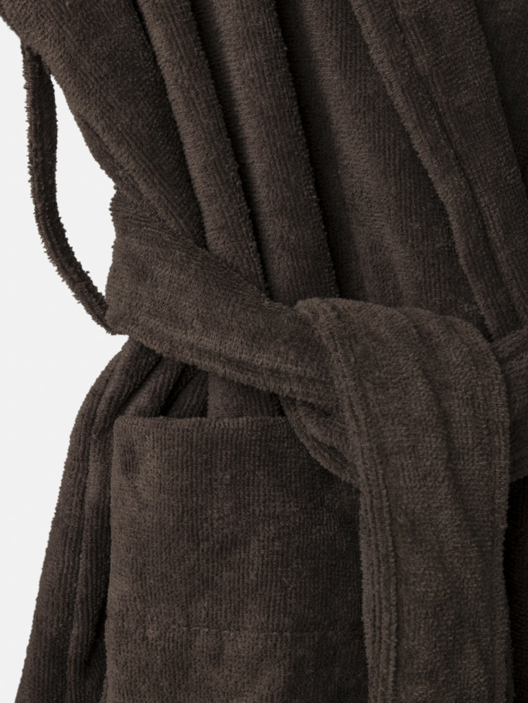 Unisex Velour Cotton Robe - Cocoa