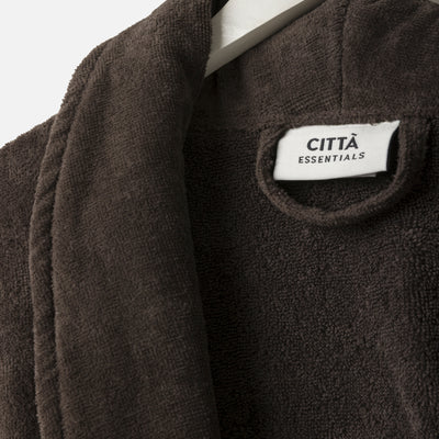 Unisex Velour Cotton Robe - Cocoa