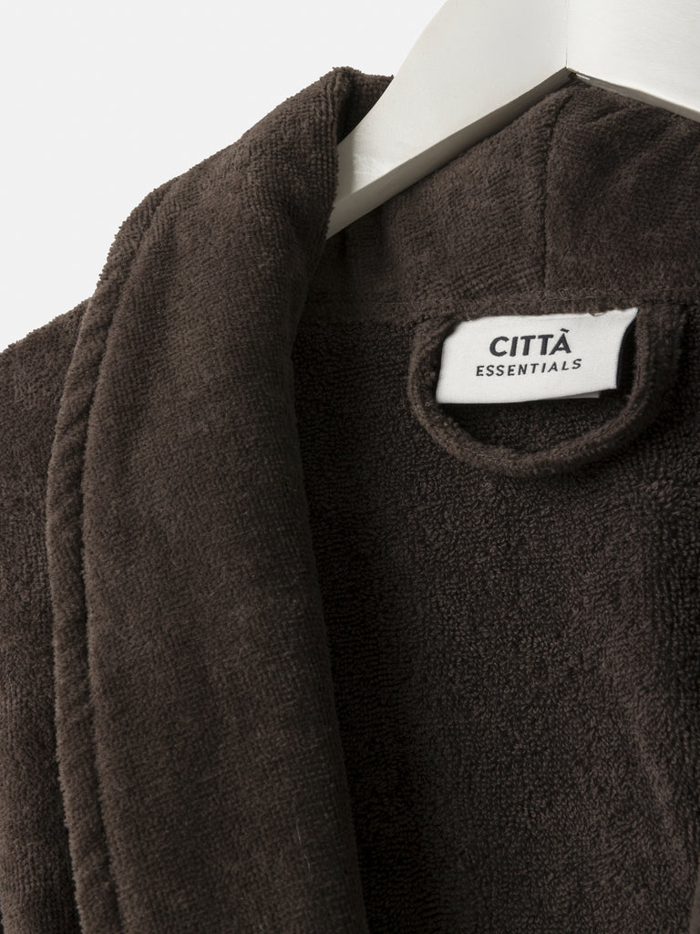 Unisex Velour Cotton Robe - Cocoa