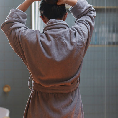 Unisex Velour Cotton Robe - Pansy