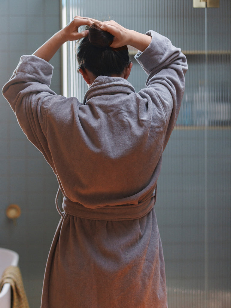 Unisex Velour Cotton Robe - Pansy