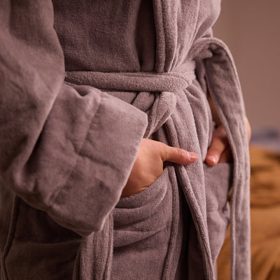 Unisex Velour Cotton Robe - Pansy