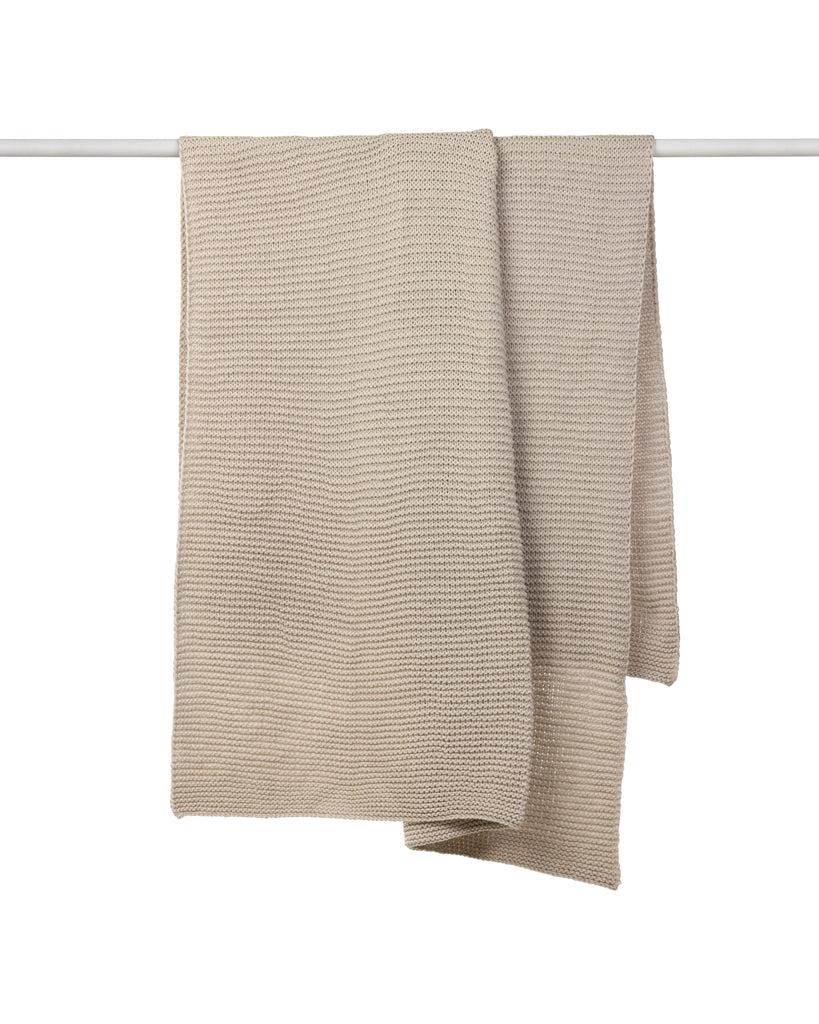 Wool Purl Knit Throw - Bone