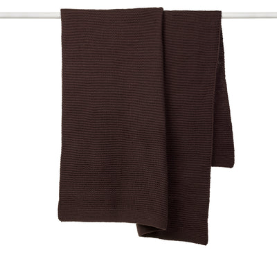 Wool Purl Knit Throw - Cocoa