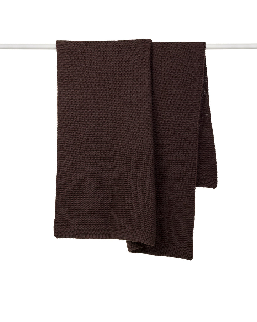 Wool Purl Knit Throw - Cocoa