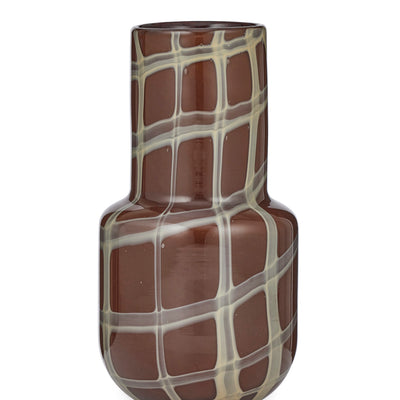 Gannon Glass Vase - Choc & Ivory