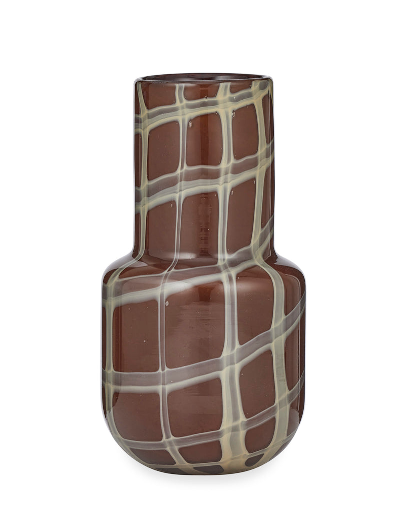 Gannon Glass Vase - Choc & Ivory