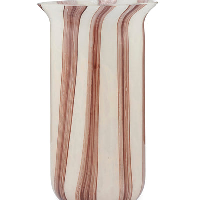 Tall Claudia Glass Vase - Ivory & Russet