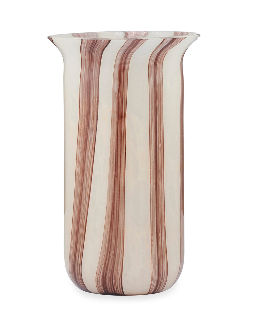Tall Claudia Glass Vase - Ivory & Russet