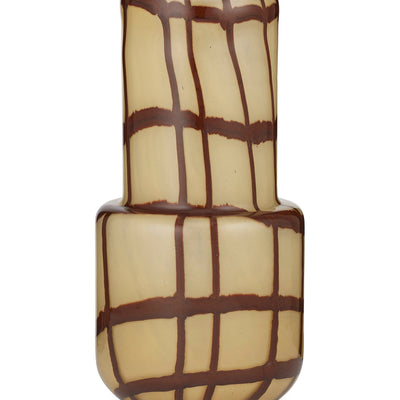 Tall Gannon Glass Vase - Ivory & Choc