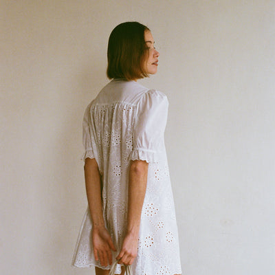 Afternoon Swim Puff Sleeve Dress - Broderie