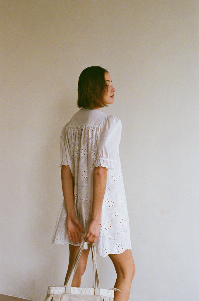 Afternoon Swim Puff Sleeve Dress - Broderie