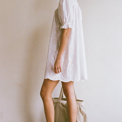Afternoon Swim Puff Sleeve Dress - Broderie