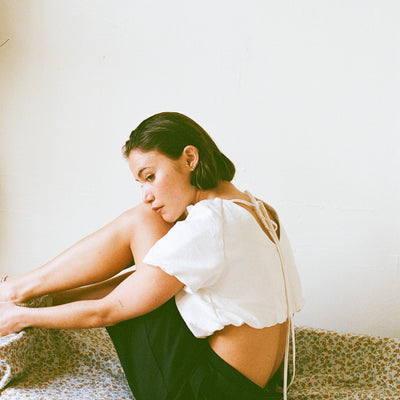 Esme Jacquard Puff Crop Top