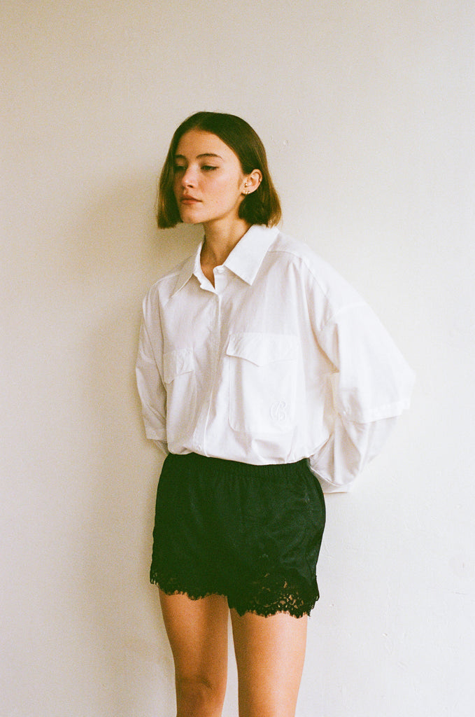 Evie Lace Jacquard Mini Shorts