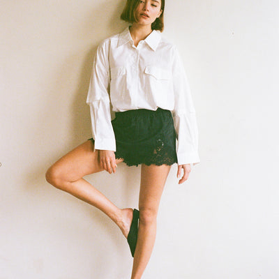 Evie Lace Jacquard Mini Shorts