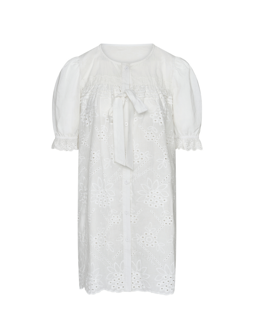 Afternoon Swim Puff Sleeve Dress - Broderie
